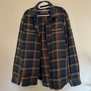 Orvis Mens XL Big Bear Heavyweight Double Brushed Flannel W/ Hand Warmer Pockets